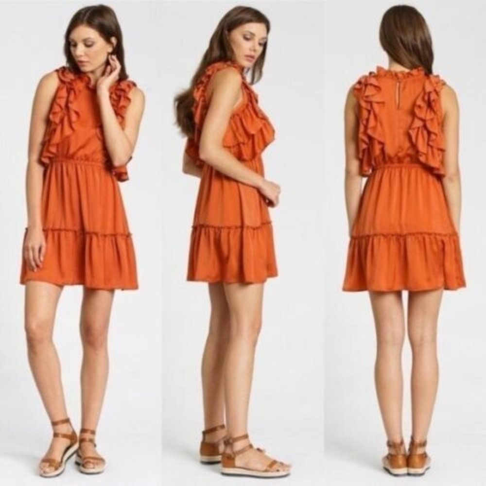 dRA Los Angeles black ruffle mini dress